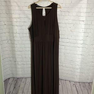 INC INTERNATIONAL CONCEPTS SLEEVELESS MAXI DRESS BROWN SIZE 2X